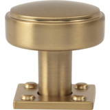 Atlas Benning Door Knob 1 1/4" With Backplate 1" - Warm Brass, A540-WB