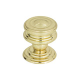 Atlas Campaign Round Door Knob 1 1/4 Inch - Polished Brass, 376-PB