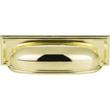 Atlas Campaign Rope Cup Door Pull 3 3/4 Inch (c-c) - Polished Brass, 383-PB