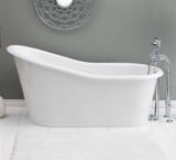 Cheviot Dakota 2157W Cast Iron Bath Freestanding Bathtub With Continuous Rolled Rim - White, 68" x 30" x 33"