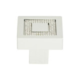 Atlas Crystal Square Inset Door Knob 1 3/8 Inch - Matte Chrome, 3192-MC
