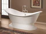 Cheviot 2153w Regency 72" Cast Iron Freestanding Tub With Pedestal Base - White