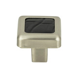 Atlas Paradigm Square Door Knob 1 1/4 Inch - BN & Black Croc Leather, 3149-BN-CRC