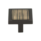 Atlas Spa Brown Tiger Square Door Knob 1 3/8 Inch - Aged Bronze, 230-OW-O