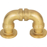Atlas Steam Punk Finger Door Pull 1 5/16 Inch (c-c) - Vintage Brass, 366-UB