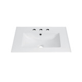 Swiss Madison 24" Ceramic Vanity Top with 8" Widespread Faucet Holes, Glossy White - SM-VT0001GW-3