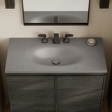 Swiss Madison 36" 3-Hole Widespread Concrete Vanity Sink Top - Matte Dark Gray - SM-VT6301DG-3