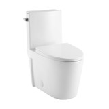 Swiss Madison St. Tropez One-Piece 10" Rough-in 1.6 GPF Left-Hand Vortex Flush Elongated Toilet - Matte White - SM-1T0803MW