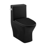 Swiss Madison Sublime II One-Piece 12" Rough-in 1.28 GPF Left Flush Round Compact Toilet - Matte Black - SM-1T260MB