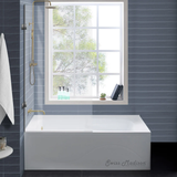 Swiss Madison Ivy 54" x 30" Left Drain Soaking Alcove Corner Apron Bathtub - Glossy White with Integrated Overflow, Drain Included - SM-AB0901GW Swiss Madison Ivy 54" x 30" Left Drain Soaking Alcove Corner Apron Bathtub - Glossy White with Integrated Overflow, Drain Included - SM-AB0901GW