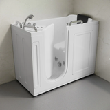 Swiss Madison Auvergne 53" x 27" ADA Left Drain Walk-in Soaking Bathtub with Massage Jets - Glossy White, Faucet Set, Drain, Grab Bars, Pillow Included - SM-AB6803GW