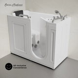 Swiss Madison Auvergne 53" x 27" ADA Right Drain Walk-in Soaking Bathtub with Massage Jets - Glossy White, Faucet Set, Drain, Grab Bars, Pillow Included - SM-AB6804GW Swiss Madison Auvergne 53" x 27" ADA Right Drain Walk-in Soaking Bathtub with Massage Jets - Glossy White, Faucet Set, Drain, Grab Bars, Pillow Included - SM-AB6804GW