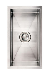Whitehaus WINEHAUS 12" Noah Commercial Zero Radius Single Bowl Undermount Kitchen Sink - Brushed Stainless Steel