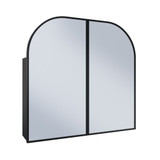 Swiss Madison Porte 32" x 31" Arched Recessed or Wall Mount Mirrored Medicine Cabinet - Black Frame- SM-MC9002MB