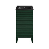 Swiss Madison Cascade 18" Freestanding Bathroom Vanity - Green Oak with Black Sink Top - SM-BV560GA-MB