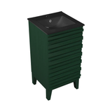 Swiss Madison Cascade 18" Freestanding Bathroom Vanity - Green Oak with Black Sink Top - SM-BV560GA-MB