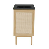 Swiss Madison Classe 18" Freestanding Bathroom Vanity - Natural Oak with Black Sink Top - SM-BV661NOMB