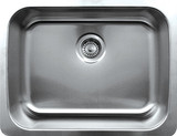 Whitehaus WHNU2318 23 1/2" Noah's Collection Single Bowl Undermount Kitchen Sink - Brushed Stainless Steel