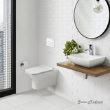 Swiss Madison Carre Wall-Hung Toilet Bundle 0.8/1.6 GPF Dual Flush - Glossy White with White Flush Plate - SM-WT1501GW