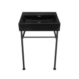 Swiss Madison Claire 24" Rectangle Matte Black Zero Hole Console Sink with Matte Black Legs - SM-CS1902MB-0MB Swiss Madison Claire 24" Rectangle Matte Black Zero Hole Console Sink with Matte Black Legs - SM-CS1902MB-0MB