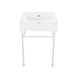 Swiss Madison Claire 24" Rectangle Zero Hole Console Sink with Matte White Legs - SM-CS1902MW-0
