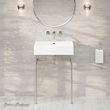 Swiss Madison Claire 24" Rectangle Zero Hole Console Sink with Polished Chrome Legs - SM-CS1902CH-0