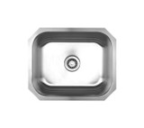 Whitehaus WHNU2016 22 1/4" Noah Single Bowl Undermount Kitchen Sink - Brushed Stainless Steel