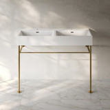 Swiss Madison Claire 48" Double Basin Console Sink with Brushed Gold Legs - SM-CS1901BG-D Swiss Madison Claire 48" Double Basin Console Sink with Brushed Gold Legs - SM-CS1901BG-D