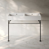 Swiss Madison Claire 48" Double Basin Console Sink with Matte Black Legs - SM-CS1901MB-D
