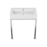 Swiss Madison Concorde 30" Rectangle Console Sink with Matte Silver Legs - SM-CS0202MS