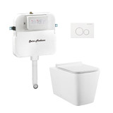 Swiss Madison Concorde Back-to-Wall Toilet Bundle 0.8/1.6 GPF Dual Flush - Glossy White with White Flush Plate - SM-WT0204GW Swiss Madison Concorde Back-to-Wall Toilet Bundle 0.8/1.6 GPF Dual Flush - Glossy White with White Flush Plate - SM-WT0204GW