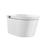 Swiss Madison Hugo H Wall-Hung Toilet - Glossy White with Manual Bidet and Supporting Frame - SM-WT3907GW