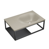 Swiss Madison Lisse 24" Rectangle Concrete Wall-Mount Bathroom Sink - Taupe with Matte Black Frame - SM-WSC112MU