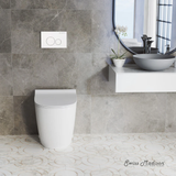 Swiss Madison St. Tropez Back-to-Wall Toilet Bundle 0.8/1.6 GPF Dual Flush - Glossy White with White Flush Plate - SM-WT0803GW
