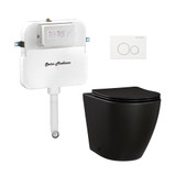 Swiss Madison St. Tropez Back-to-Wall Toilet Bundle 0.8/1.6 GPF Dual Flush - Matte Black with White Flush Plate - SM-WT0803MB Swiss Madison St. Tropez Back-to-Wall Toilet Bundle 0.8/1.6 GPF Dual Flush - Matte Black with White Flush Plate - SM-WT0803MB