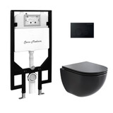 Swiss Madison St. Tropez Wall-Hung Toilet Bundle 0.8/1.6 GPF Dual Flush - Matte Black with Black Flush Plate - SM-WT0801MB Swiss Madison St. Tropez Wall-Hung Toilet Bundle 0.8/1.6 GPF Dual Flush - Matte Black with Black Flush Plate - SM-WT0801MB