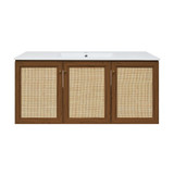 Swiss Madison Classe 48" Wall-Mounted Bathroom Vanity - Brown Oak with White Sink - SM-BV2807BO Swiss Madison Classe 48" Wall-Mounted Bathroom Vanity - Brown Oak with White Sink - SM-BV2807BO