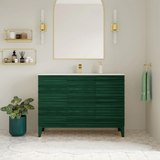 Swiss Madison Cascade 48" Freestanding Bathroom Vanity - Green Oak with White Sink Top - SM-BV557GA