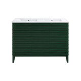 Swiss Madison Cascade 48" Freestanding Bathroom Vanity - Green Oak with White Double Basin Sink Top - SM-BV557GA-D