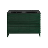 Swiss Madison Cascade 48" Freestanding Bathroom Vanity - Green Oak with Black 3-Hole Widespread Double Basin Sink Top - SM-BV557GA-D3WMB