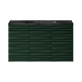 Swiss Madison Cascade 36" Wall-Mounted Bathroom Vanity - Green Oak with Black 3-Hole Widespread Sink Top - SM-BV8602GA-3WMB