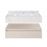 Swiss Madison Avancer 36" Wall-Mounted Bathroom Vanity - White Oak with White Marble Sink Top - SM-BV4902WO Swiss Madison Avancer 36" Wall-Mounted Bathroom Vanity - White Oak with White Marble Sink Top - SM-BV4902WO