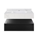 Swiss Madison Avancer 36" Wall-Mounted Bathroom Vanity - Black Oak with White Marble Sink Top - SM-BV4902AO Swiss Madison Avancer 36" Wall-Mounted Bathroom Vanity - Black Oak with White Marble Sink Top - SM-BV4902AO