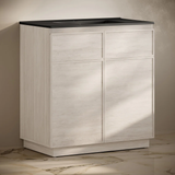 Swiss Madison St. Tropez 36" Freestanding Bathroom Vanity - White Oak with Black Sink Top - SM-BV0802WO-MB