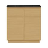 Swiss Madison St. Tropez 36" Freestanding Bathroom Vanity - Natural Oak with Black 3-Hole Widespread Sink Top - SM-BV0802NO-3WMB