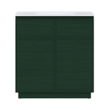 Swiss Madison St. Tropez 36" Freestanding Bathroom Vanity - Green Oak with White 3-Hole Widespread Sink Top - SM-BV0802GA-3W