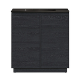 Swiss Madison St. Tropez 36" Freestanding Bathroom Vanity - Black Oak with Black 3-Hole Widespread Sink Top - SM-BV0802AO-3WMB
