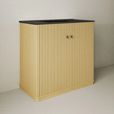 Swiss Madison Lafayette 36" Freestanding Bathroom Vanity - Natural Oak with Matte Black, 3-Hole Widespread Sink Top - SM-BV8001NO-3WMB