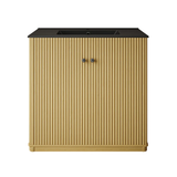Swiss Madison Lafayette 36" Freestanding Bathroom Vanity - Natural Oak with Matte Black Sink Top - SM-BV8001NO-MB