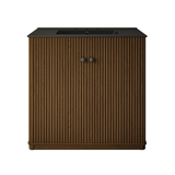 Swiss Madison Lafayette 36" Freestanding Bathroom Vanity - Brown Oak with Matte Black, 3-Hole Widespread Sink Top - SM-BV8001BO-3WMB